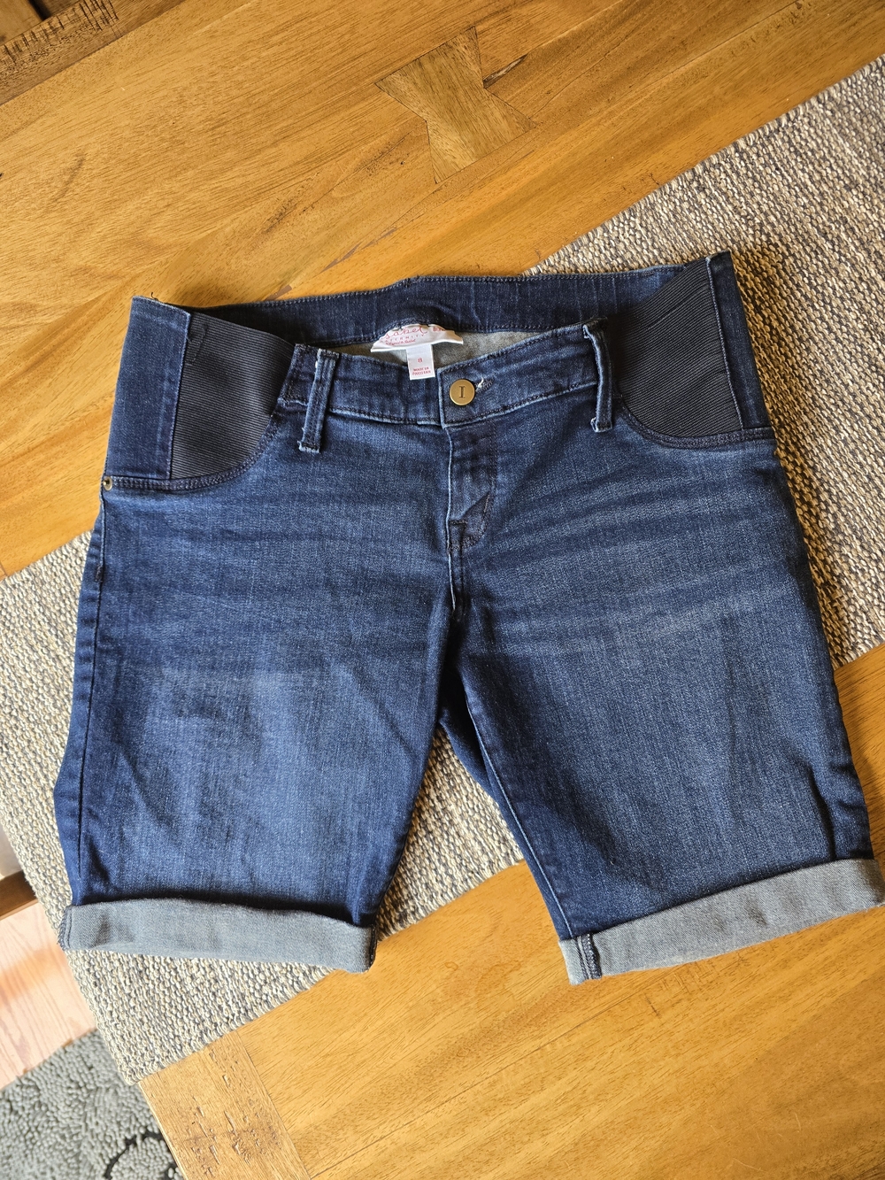 Isabel Maternity by Ingrid & Isabel Dark Blue Stretch Denim Bermuda Shorts
